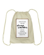Before you leave this class Drawstring Bag tile