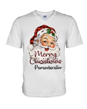 Paraprofessional - Christmas V-Neck T-Shirt tile