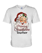 Teacher - Christmas V-Neck T-Shirt tile