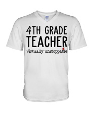 4th Grade Teacher V-Neck T-Shirt tile