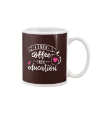 I turn coffee into education Mug tile