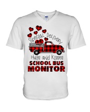 School Bus Monitor V-Neck T-Shirt tile