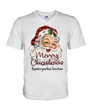Kindergarten Teacher - Christmas V-Neck T-Shirt tile