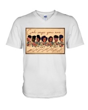 God says you are V-Neck T-Shirt tile