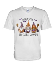 Hanging with my cutest gnomies V-Neck T-Shirt tile
