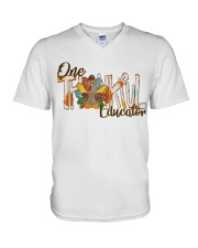 Educator Thanksgiving V-Neck T-Shirt tile