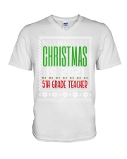 5th Grade Teacher - Christmas V-Neck T-Shirt tile