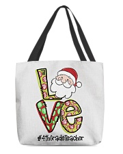 4th Grade Teacher - Christmas All-Over Tote tile