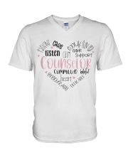 Counselor Commited Heart V-Neck T-Shirt tile