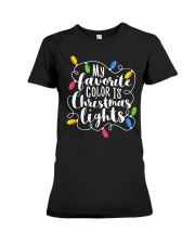 My favorite color is Christmas Premium Fit Ladies Tee tile