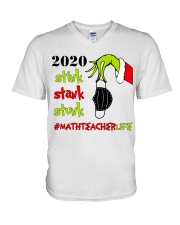 Math Teacher Christmas V-Neck T-Shirt tile