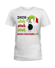 Pre-K Teacher Christmas Ladies T-Shirt tile