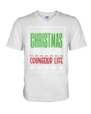 Counselor - Christmas V-Neck T-Shirt tile