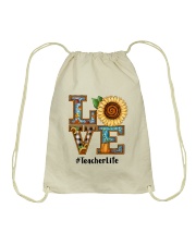 Love Teacher Life Drawstring Bag tile