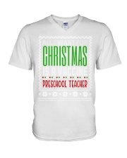 Preschool Teacher - Christmas V-Neck T-Shirt tile