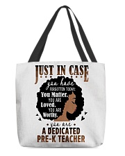 Pre-K Teacher - Black African American Art All-Over Tote tile