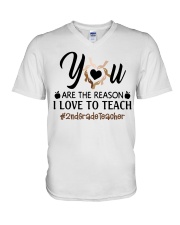 2nd Grade Teacher V-Neck T-Shirt tile