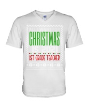 1st Grade Teacher - Christmas V-Neck T-Shirt tile