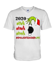 English Teacher - Christmas V-Neck T-Shirt tile