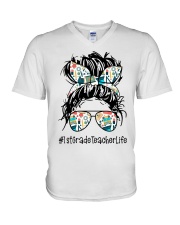 1st Grade Teacher V-Neck T-Shirt tile