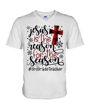 3rd Grade Teacher V-Neck T-Shirt tile