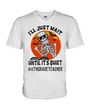 4th Grade Teacher V-Neck T-Shirt tile
