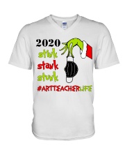 Art Teacher Christmas V-Neck T-Shirt tile