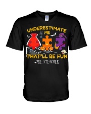 Pre-K Teacher V-Neck T-Shirt tile