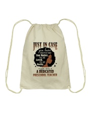 Preschool Teacher - Black African American Art Drawstring Bag tile