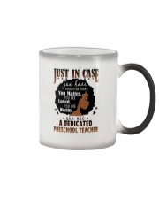 Preschool Teacher - Black African American Art Color Changing Mug tile