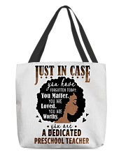 Preschool Teacher - Black African American Art All-Over Tote tile