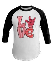 Sign Language Baseball Tee tile