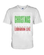 Librarian - Christmas V-Neck T-Shirt tile