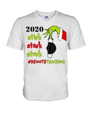 Remote Teaching - Christmas V-Neck T-Shirt tile
