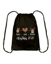 Peace love Merry Christmas 2020 Drawstring Bag tile