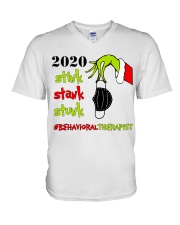 Behavioral Therapist Christmas V-Neck T-Shirt tile