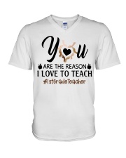 1st Grade Teacher V-Neck T-Shirt tile