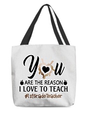 1st Grade Teacher All-Over Tote tile
