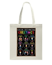 Social Distancing Greetings Tote Bag tile