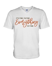 Everything is fine V-Neck T-Shirt tile