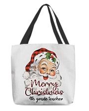 4th Grade Teacher - Christmas All-Over Tote tile