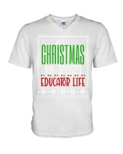 Educator - Christmas V-Neck T-Shirt tile