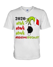 Reading Specialist Christmas V-Neck T-Shirt tile