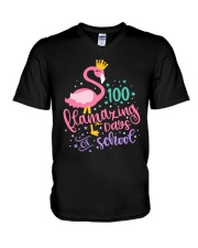 100 days of school 10 V-Neck T-Shirt tile