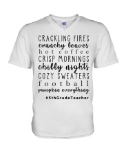 5th Grade Teacher V-Neck T-Shirt tile
