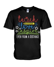 Teach love inspire V-Neck T-Shirt tile