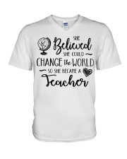 Teacher V-Neck T-Shirt tile