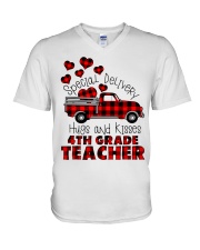 4th Grade Teacher V-Neck T-Shirt tile