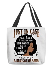 Paraprofessional - Black African American Art All-Over Tote tile