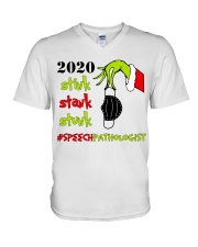 Speech Pathologist Christmas V-Neck T-Shirt tile